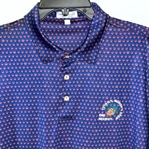 Skull Skulls Print Peter Millar Summer Comfort Pinehurst Polo Golf Shirt L